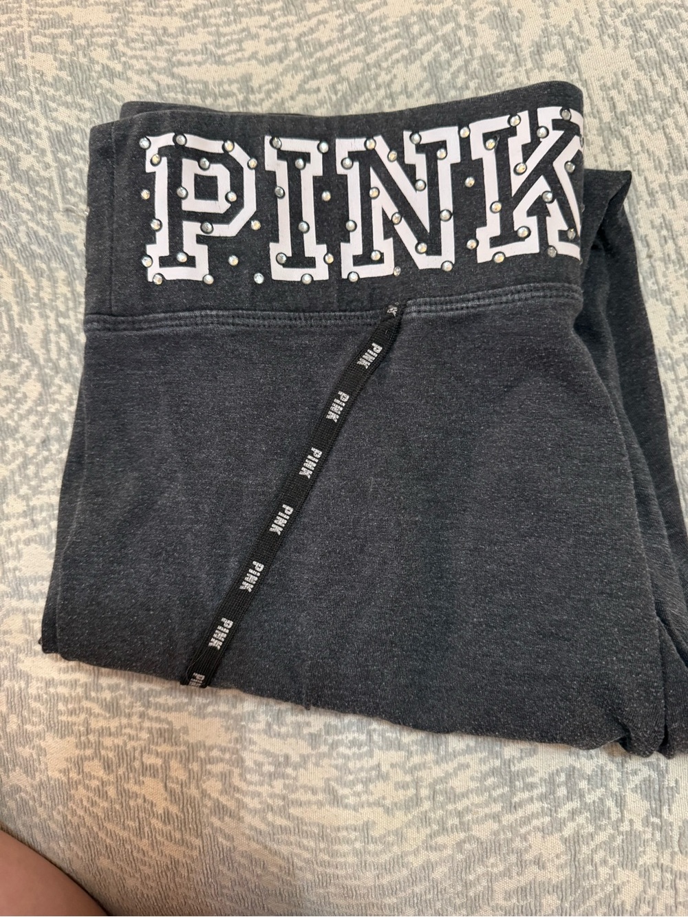 PINK Victoria's Secret dark grey Girls' Embellished Logo Joggers